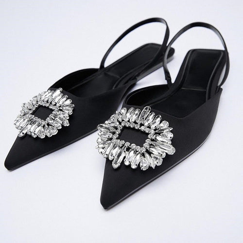 Damen Slingback Schuhe mit funkelndem Schmuckdetail Drune