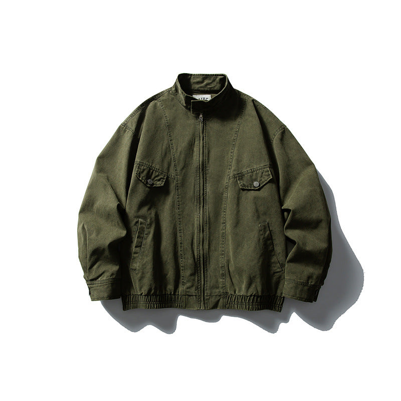 Herren Boxy-Fieldblouson mit Stehkragen, Frontreißverschluss und Pattentaschen Drune