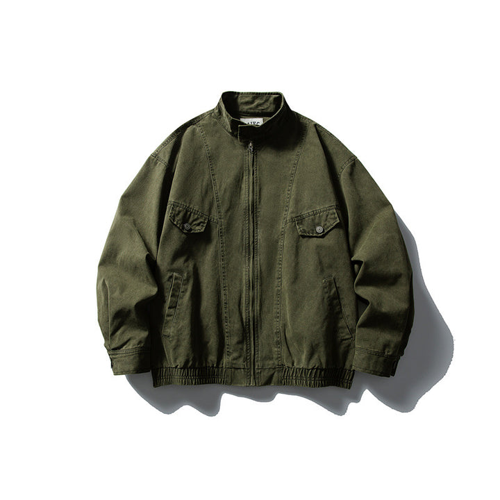Herren Boxy-Fieldblouson mit Stehkragen, Frontreißverschluss und Pattentaschen Drune