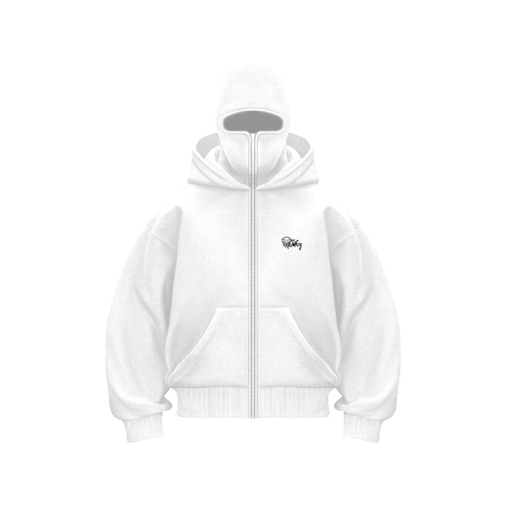 Unisex Kapuzen-Sweatjacke mit vollem Reißverschluss und enganliegender Kapuze Drune