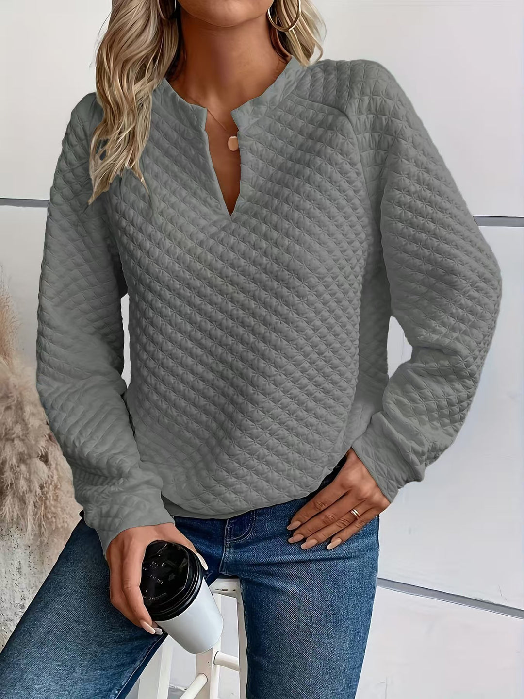 Damen Modischer Stehkragen Pullover Drune
