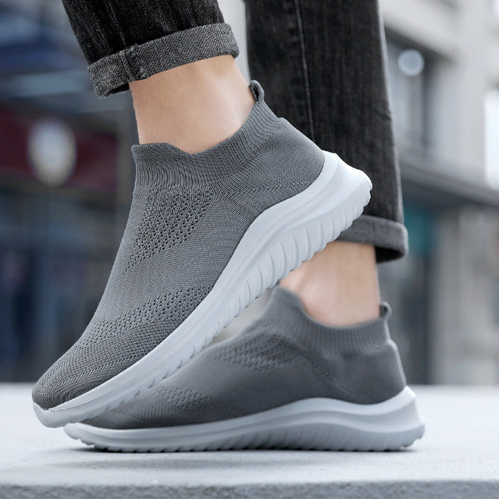 Unisex nan atmungsaktiver Strickslipper Sockenschuh mit elastischem Schaft und stoßdämpfender Sohle Drune