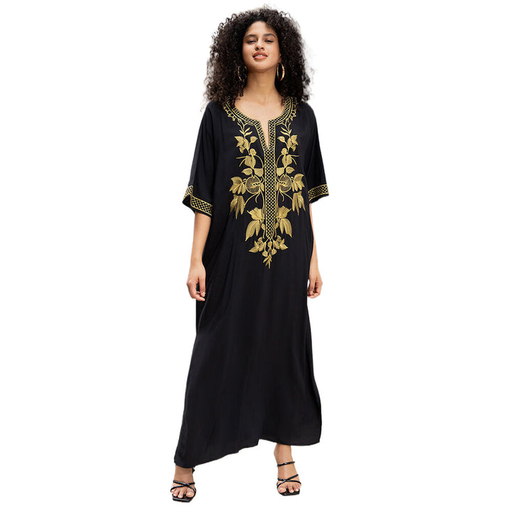 Damen Kaftan mit kunstvollem Goldstickerei Drune