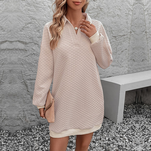 Damen Sportlicher Oversized Pulloverkleid Drune
