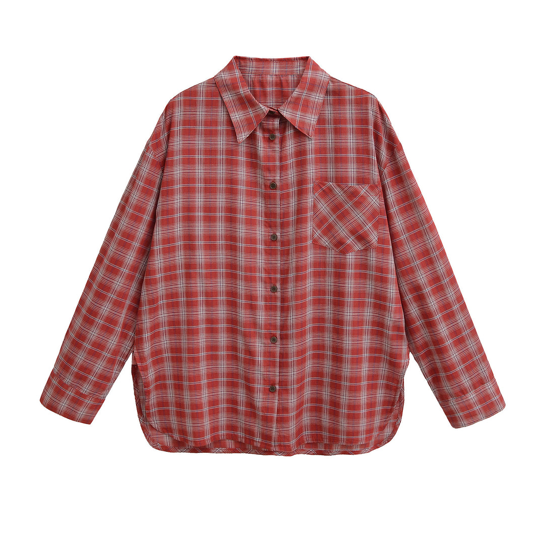 Damen Karo Oversized Hemd Drune