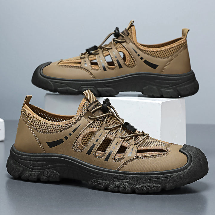 Herren nan robuster Outdoor-Sandalensneaker mit atmungsaktivem Mesh, Schnellzug-Bungee und griffiger Profilsohle Drune