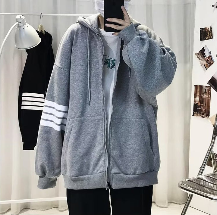 Unisex Bequeme Oversized Kapuzenjacke mit strukturiertem Design Drune
