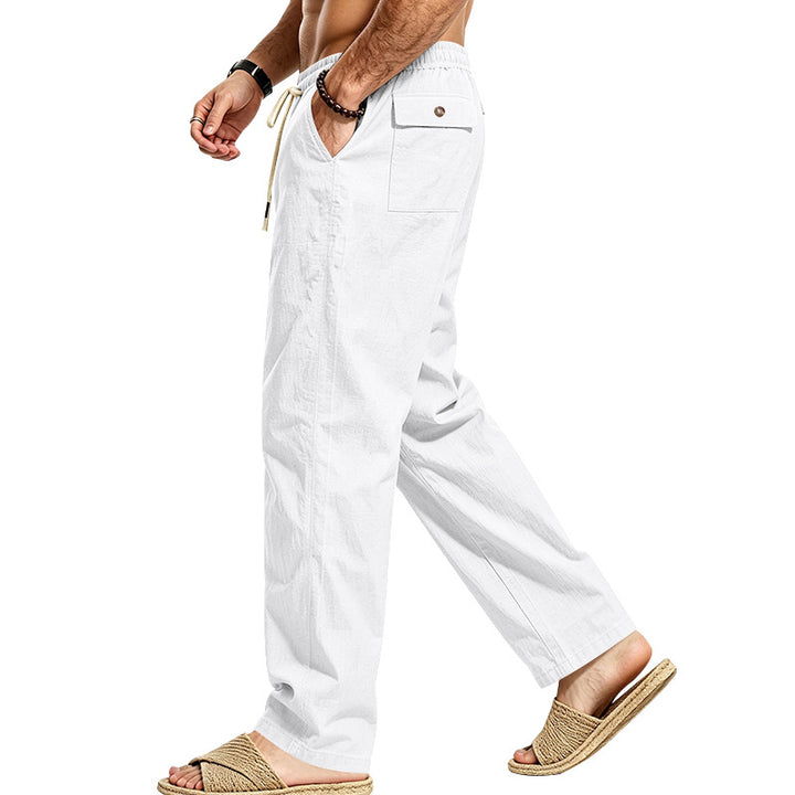 Herren Leichte Relax-Hose mit elastischem Bund, Kordelzug und aufgesetzter Cargotasche Drune