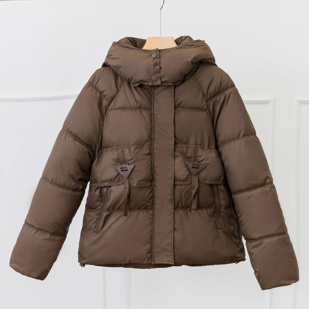 Damen Ultraleichte Pufferjacke mit verstellbarem Kapuzenkragen und praktischen Reißverschlusstaschen Drune