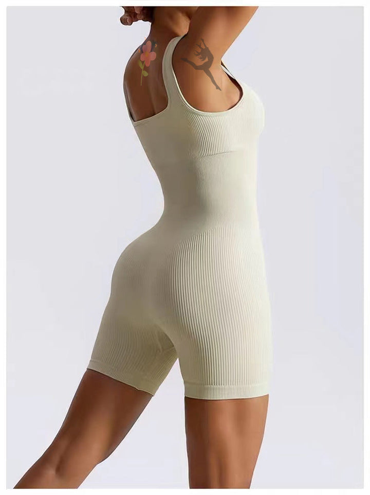 Damen Figurbetonter Sport-Bodysuit mit Rippstruktur Drune