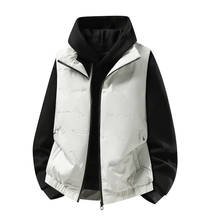 Herren Steppweste im urbanen Layering-Look mit Reißverschluss, elastischem Saum & Eingrifftaschen Drune
