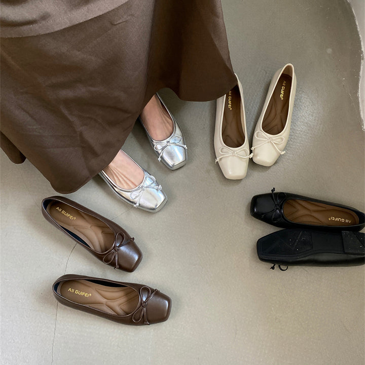 Damen Ballerina-Schuhe mit eleganter Schleifenverzierung und hochwertigem Material Drune