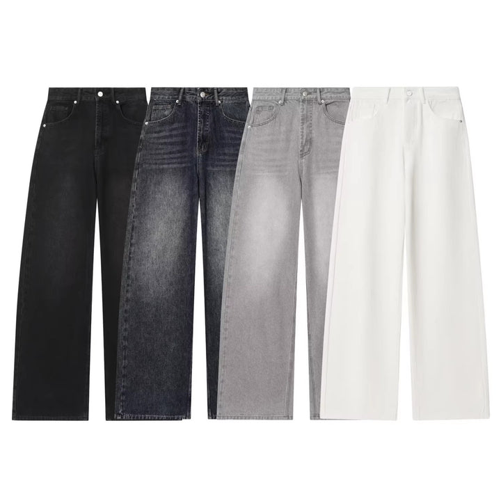 Damen Hochtaillierte Jeans mit weitem Bein und geradem Schnitt Drune