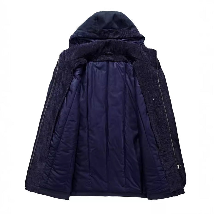 Herren Thermo-Canvas-Parka mit Sherpa-Innenfutter, abnehmbarer Kapuze und Multifunktions-Taschen Drune