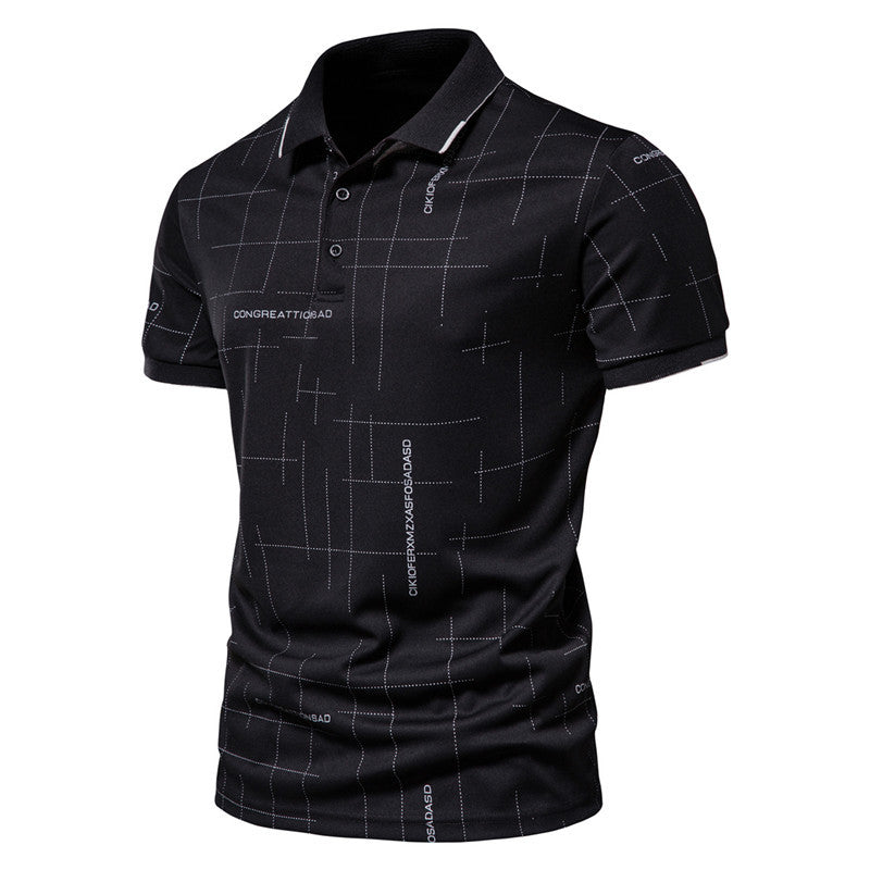 Herren Poloshirt mit modernem grafischen Druck und atmungsaktiver Funktion Drune