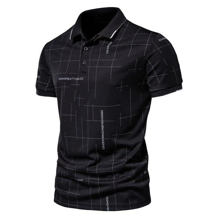 Herren Poloshirt mit modernem grafischen Druck und atmungsaktiver Funktion Drune