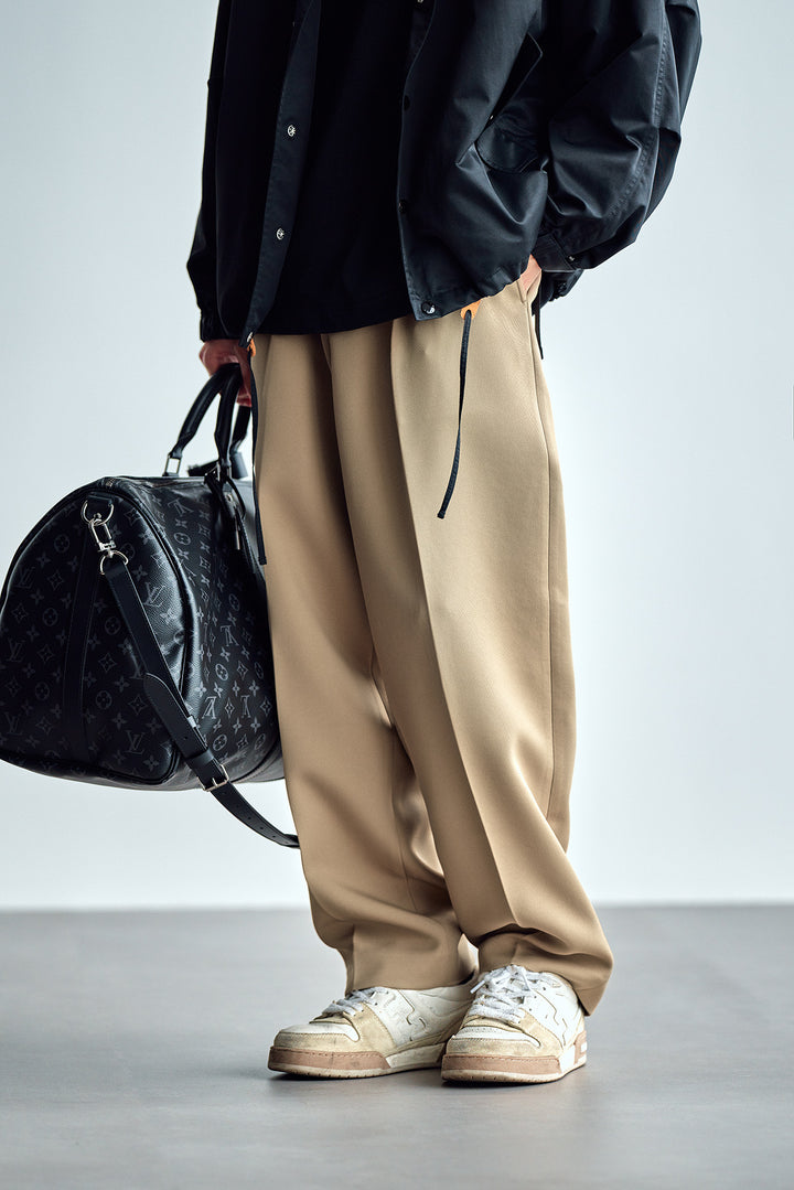 Herren Weite Chino-Hose mit Bundfalten und lockerem Schnitt Drune