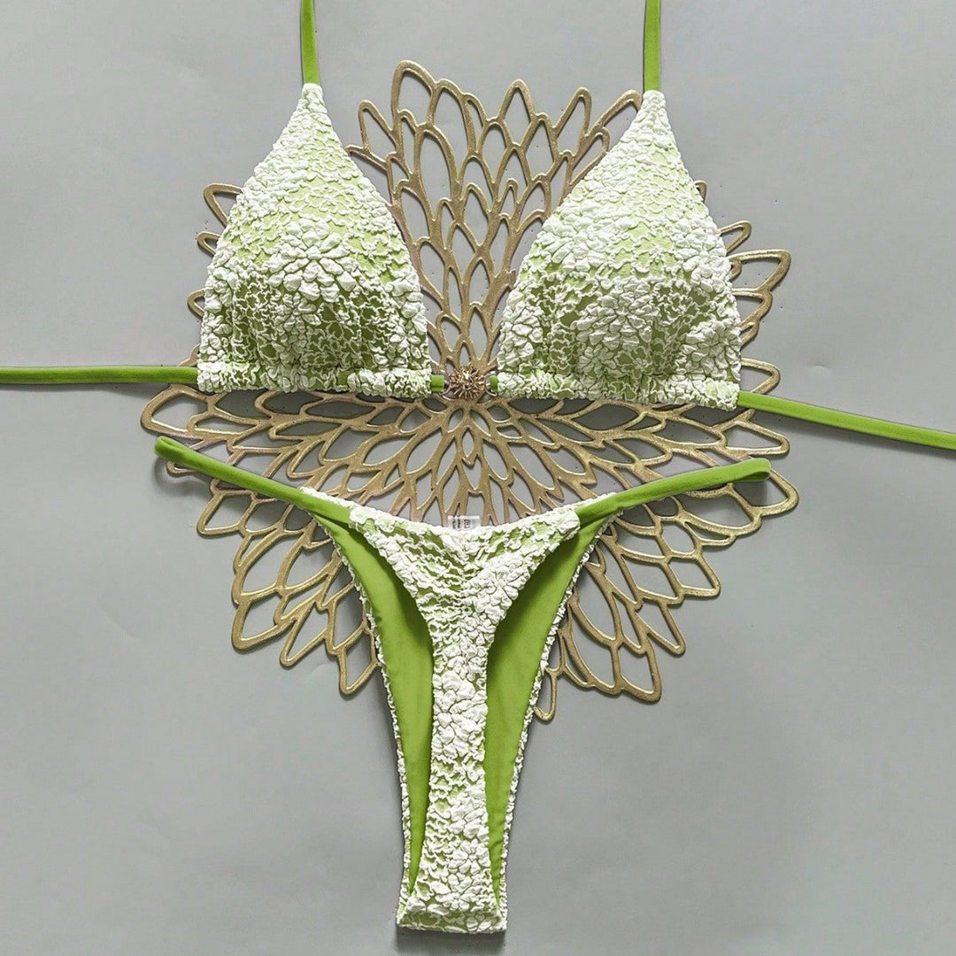 Damen Triangel-Bikini mit strukturierter Häkeloptik Drune