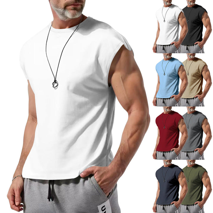 Herren schickes ärmelloses T-Shirt aus atmungsaktivem Baumwollmix Drune