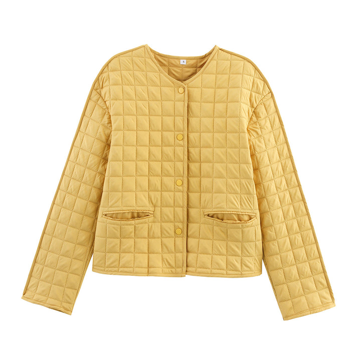 Damen Steppjacke mit Rundhalsausschnitt, leichter Wattierung und Leistentaschen Drune
