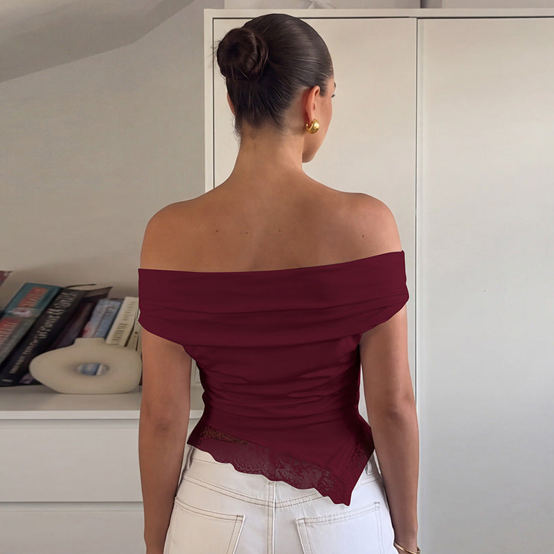 Damen Charmantes Off-Shoulder Top Drune
