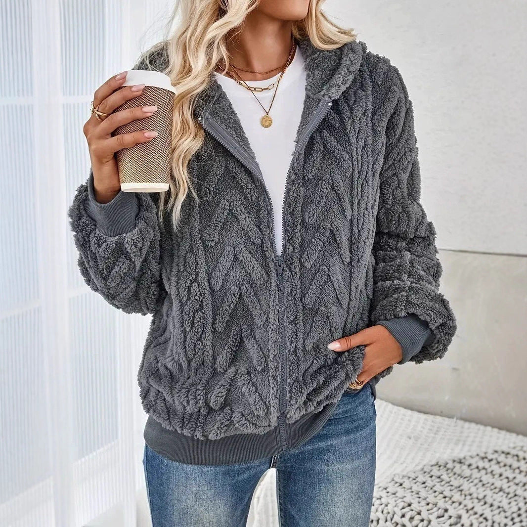 Damen Fleece-Jacke mit Struktur Drune