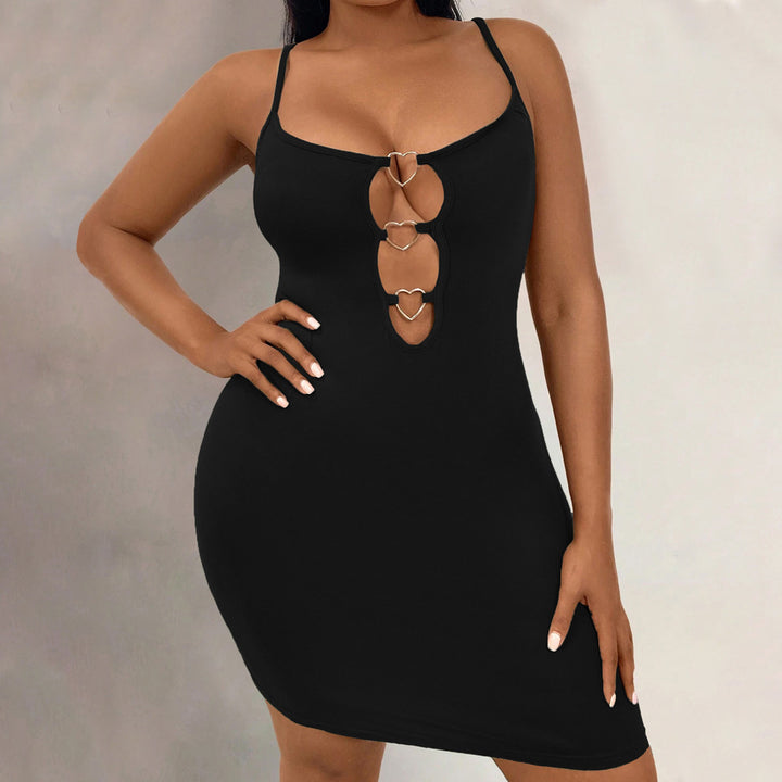 Damen figurbetontes Abendkleid mit Herz-Ausschnitt und verstellbaren Trägern Drune
