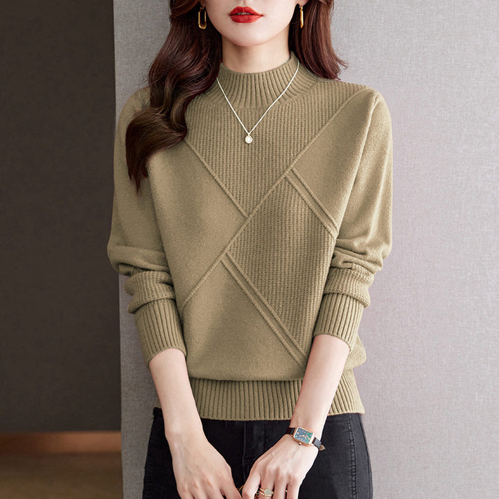 Damen eleganter Strickpullover mit modernem Strukturdesign Drune