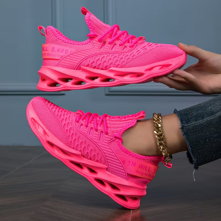 Damen Luftkissen-Sneaker mit transparenter Luftsohle und gestricktem Oberschuh Drune