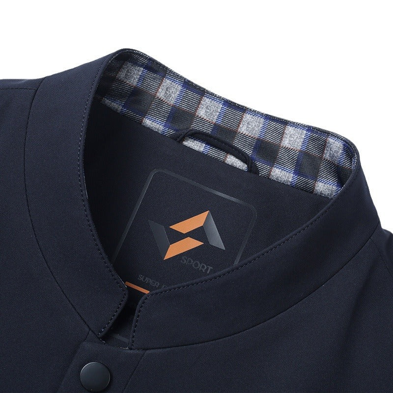 Herren Freizeitjacke mit modernem Stehkragen und praktischen Knopfdetails Drune