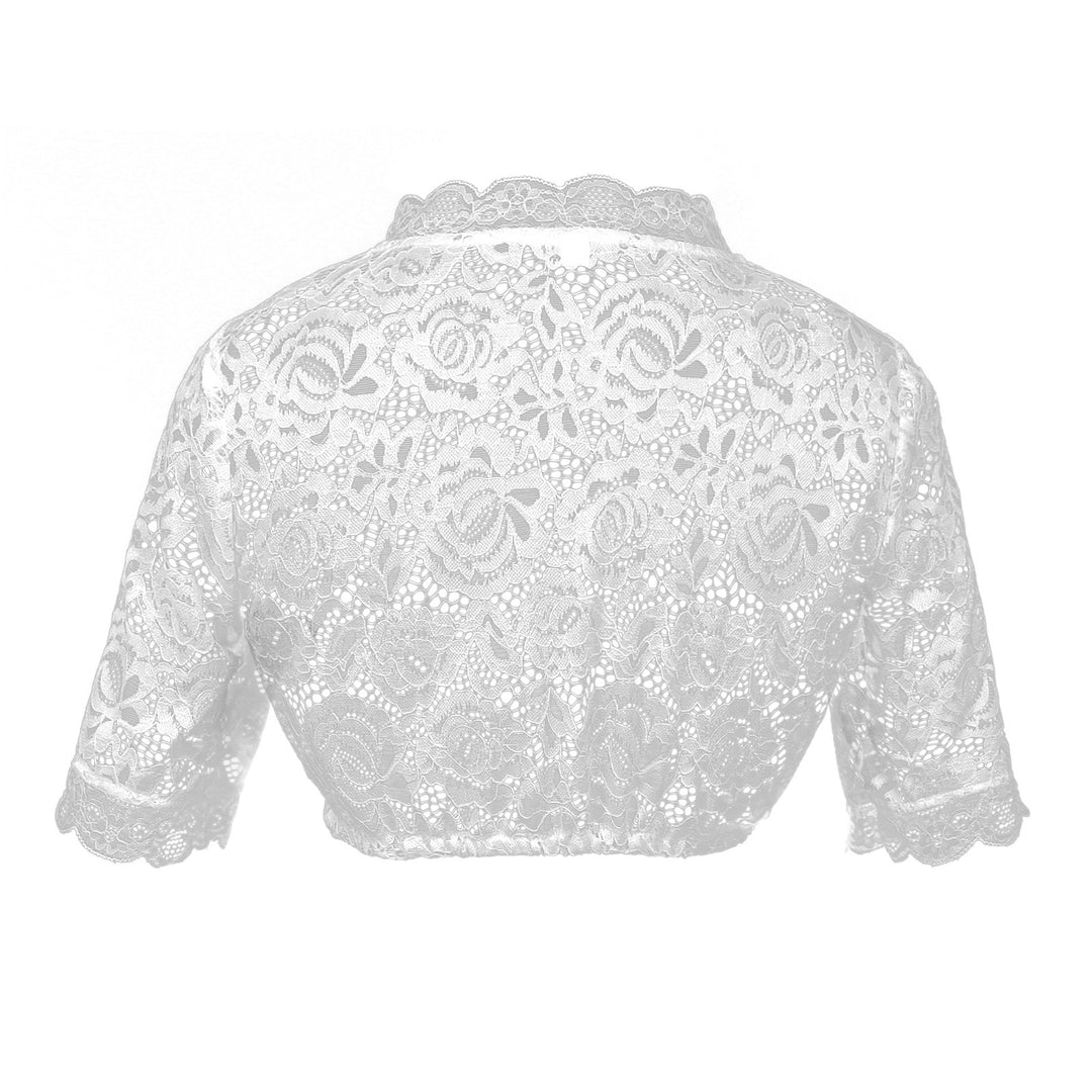Damen nan Spitzenbolero kurz mit Stehkragen und Bindeband Drune