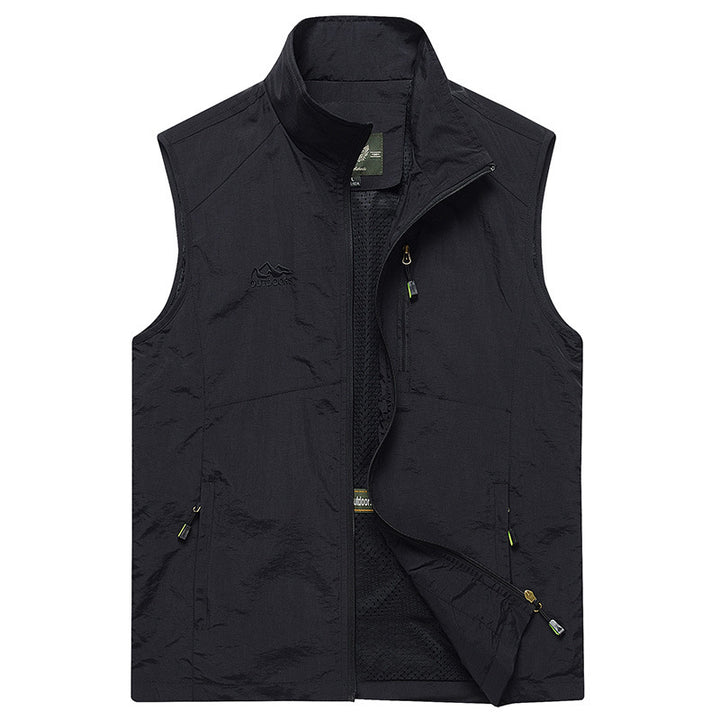 Herren Leichte atmungsaktive Outdoor‑Weste mit Mesh‑Innenfutter und Reißverschlusstaschen Drune