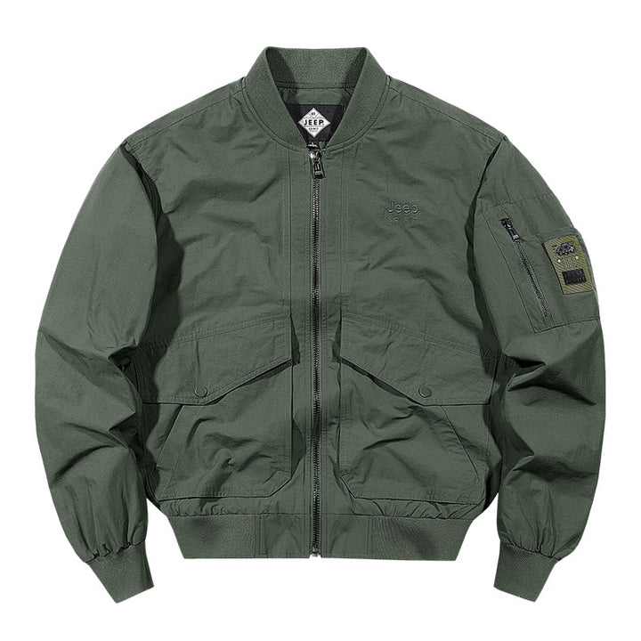 Herren o-Baumwoll-Twill-Arbeitsjacke mit schrägen Handtaschen und geripptem Saum Drune