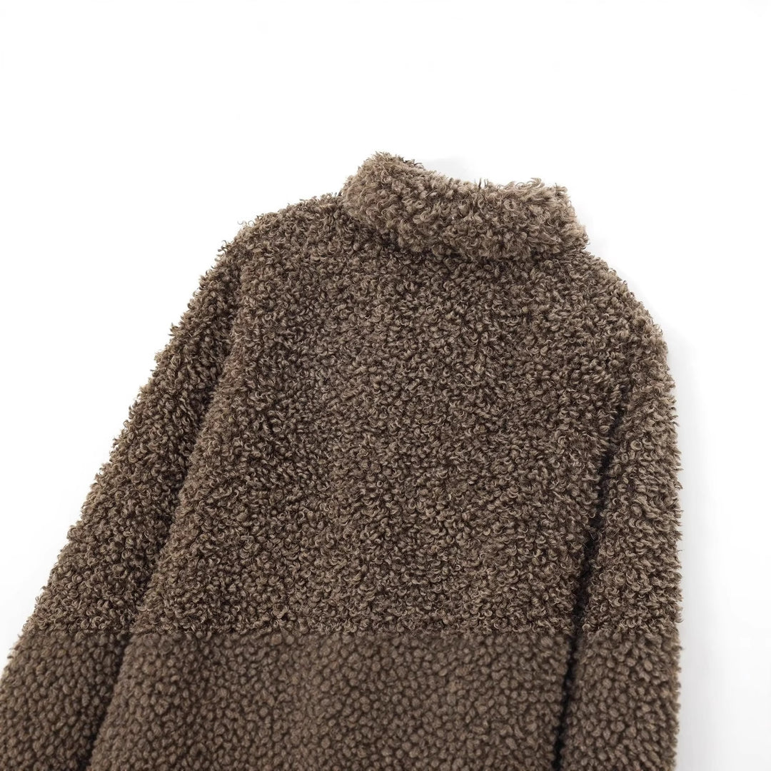 Damen 70+ kuscheliger Teddy‑Mantel mit Reverskragen und weichem Kunstfell Drune