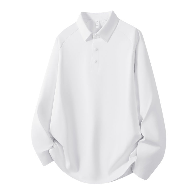Herren Langarm-Poloshirt aus technischem Stretch mit Hemdkragen & Halbknopf-Leiste Drune