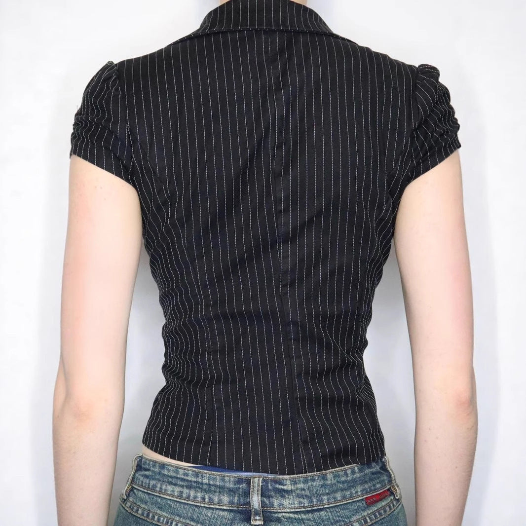 Damen Blazer mit tailliertem Schnitt und modernen Streifen Drune