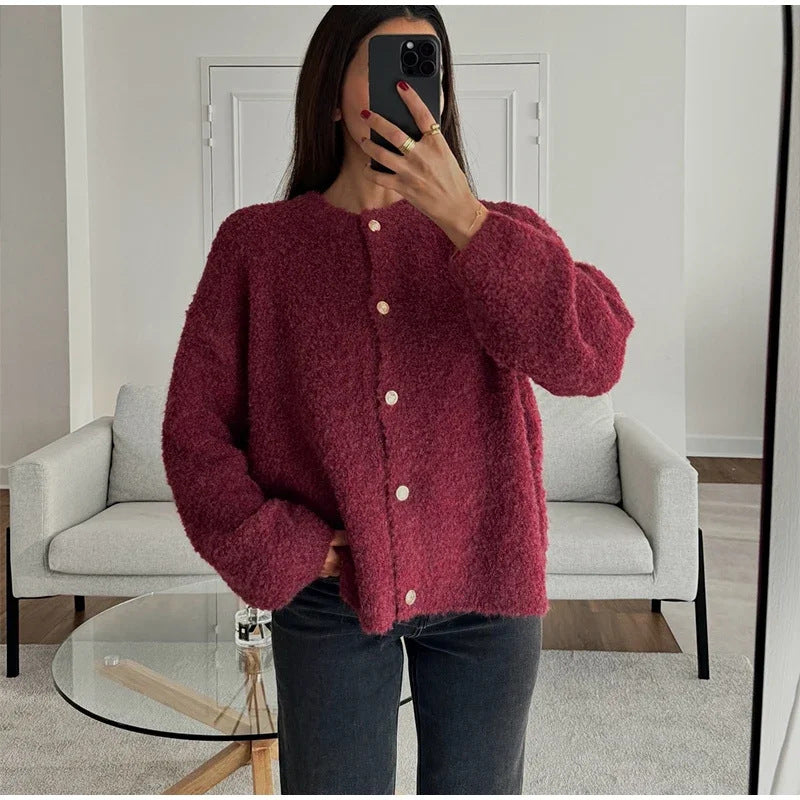 Damen Flauschiger Cardigan Drune