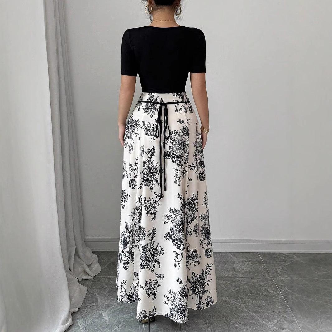 Damen Eleganter Maxirock mit floralem Muster Drune