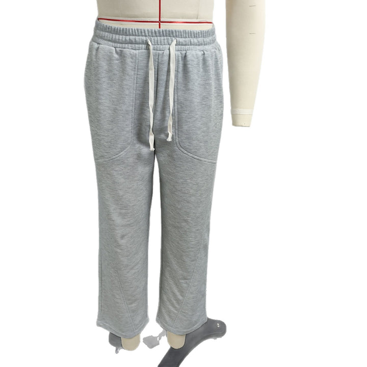 Damen Weite Baggy-Sweatpants mit hohem Elastikbund, Kordelzug und Teilungsnähten Drune