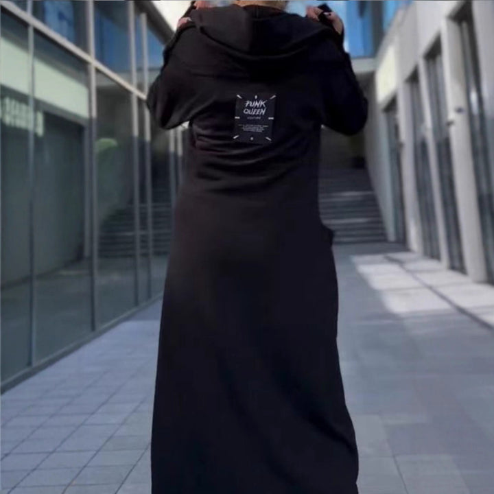 Damen Urbanes Kapuzenkleid mit praktischen Taschen Drune