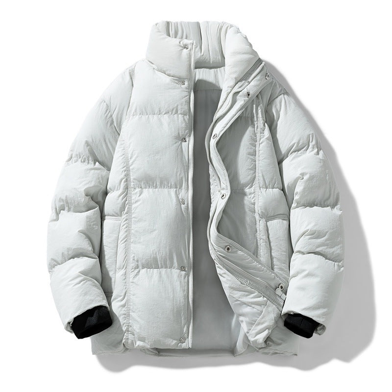 Herren gesteppte Thermoisolierte Winterjacke mit hohem Stehkragen und verdeckter Druckknopfleiste Drune