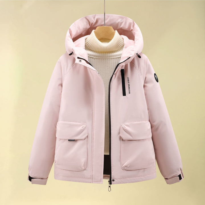 Damen Isolierte Outdoorjacke mit voluminösem Kapuzenkragen und praktischen Taschen Drune