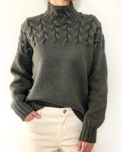 Drune Einzigartiger geflochtener Rollkragenpullover