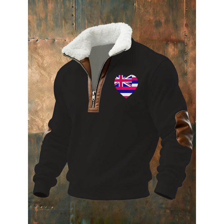 Herren Klassischer Kapuzenpullover mit Fleece-Detail Drune
