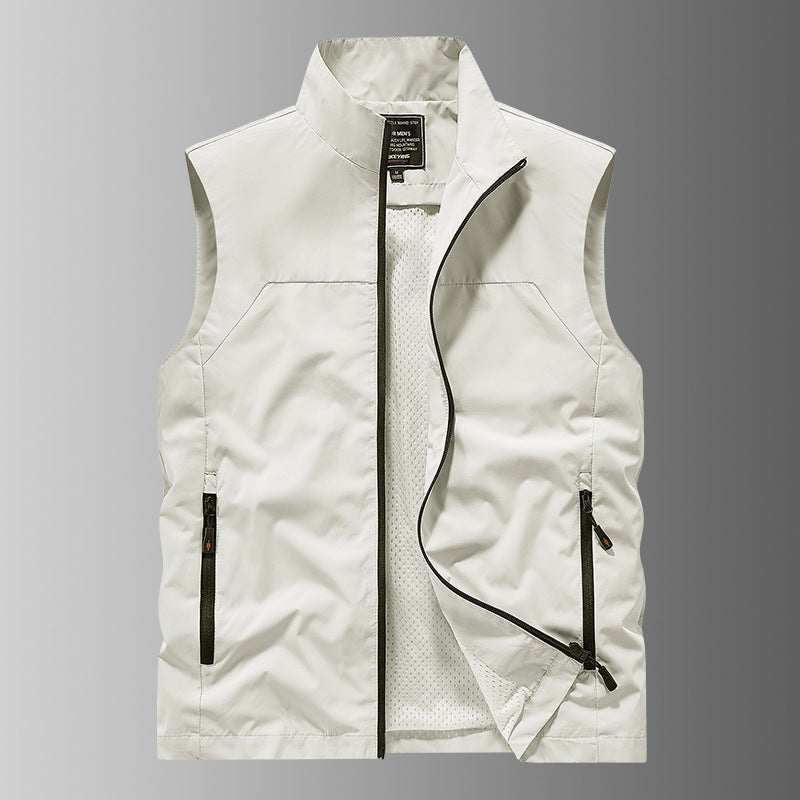 Herren Atmungsaktive Utility‑Weste mit Mesh‑Futter, wind- & wasserabweisender Außenlage & Reißverschlusstaschen Drune