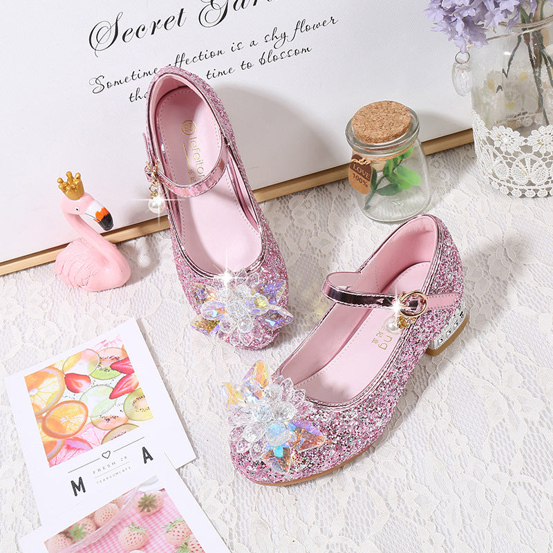 Mädchen Ballerinas mit funkelnden Kristallblüten und Glitzer Drune