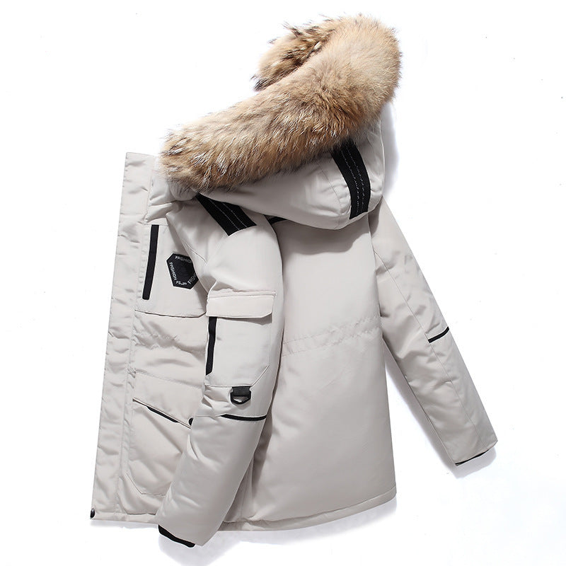 Herren Winterparka mit abnehmbarer Kunstfellkapuze, Thermoisolierung und Utility‑Taschen Drune