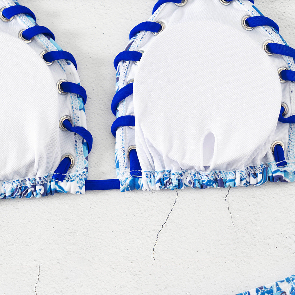 Damen Triangel-Bikini mit verspieltem Schnürdesign Drune