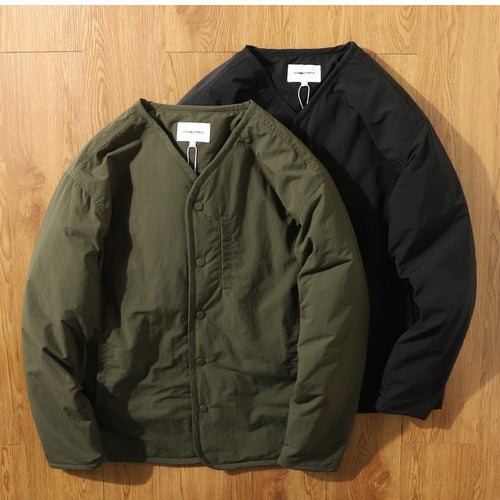 Herren Lässige Steppjacke mit Druckknöpfen Drune