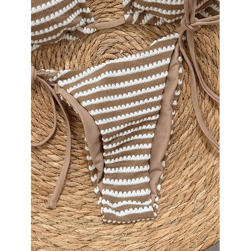 Damen Triangel-Bikini-Set mit verstellbaren Trägern und verspieltem Muster Drune